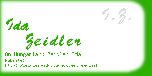 ida zeidler business card